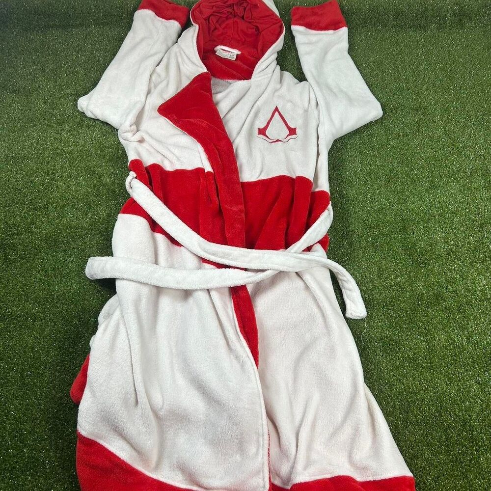 Unbranded Men's White and Red Robe